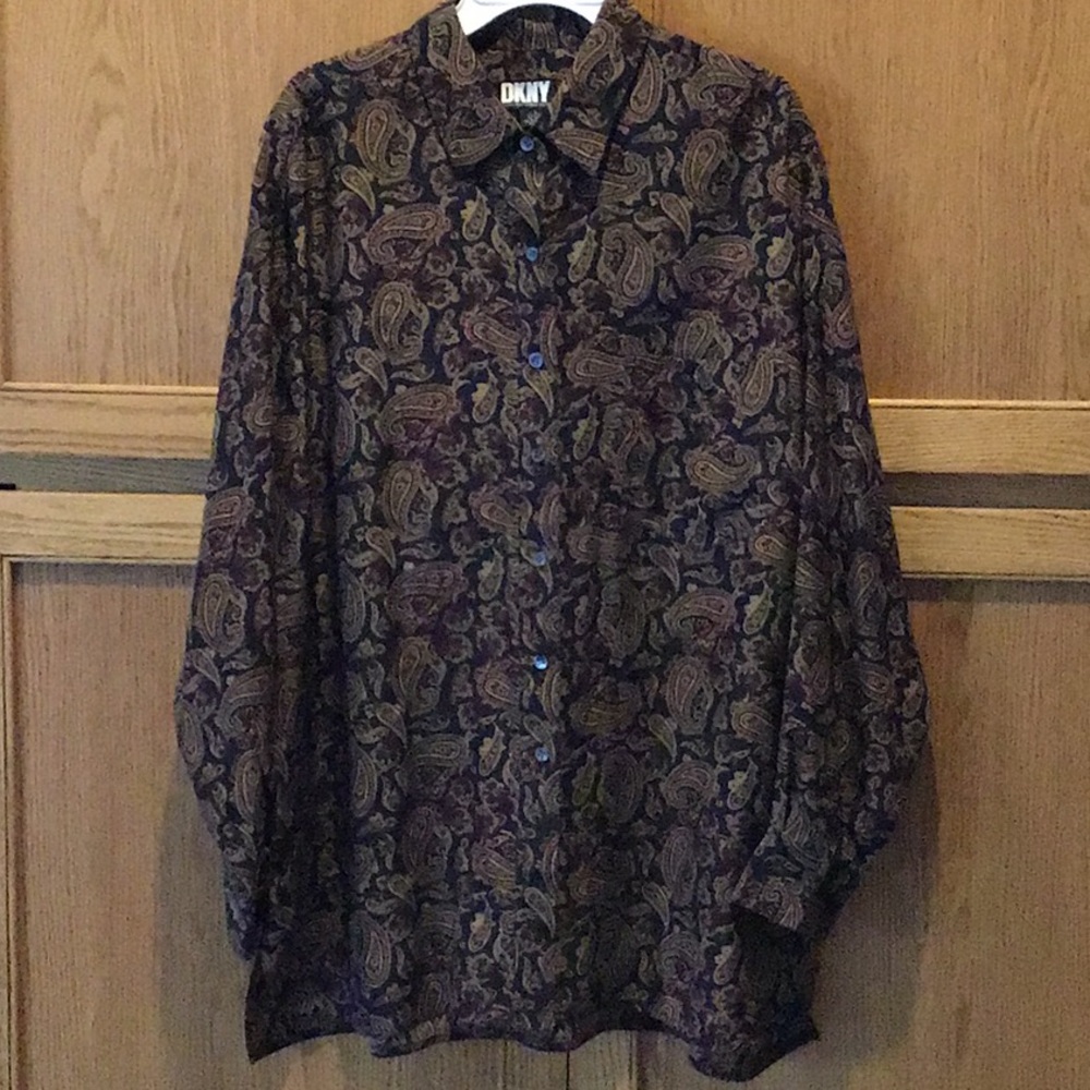 DKNY Silk Paisley Blouse